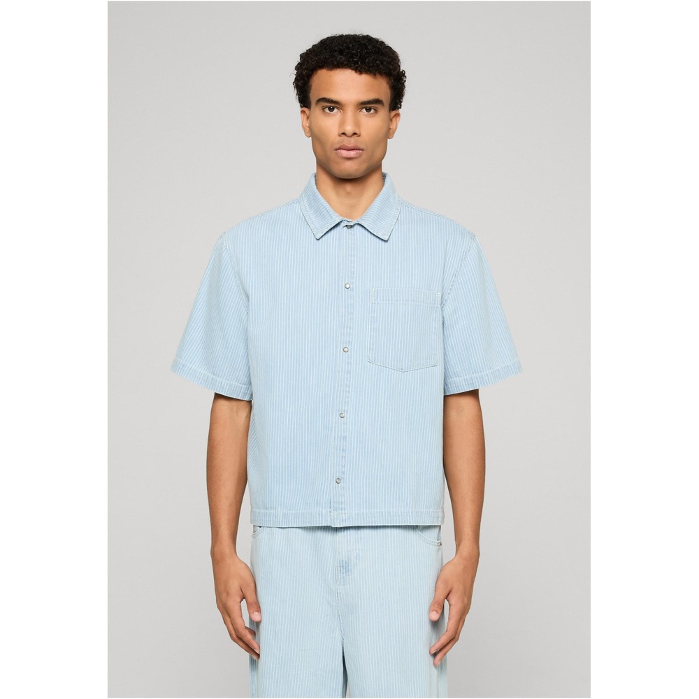 Urban Classics - Pinstriped Casual Denim Chemisier - Bleu